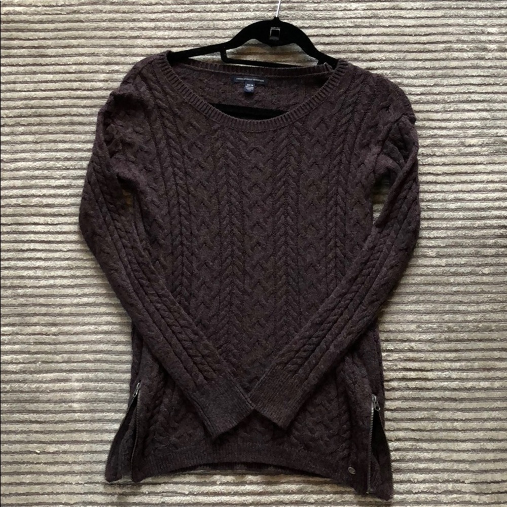 dark purple knitted sweater